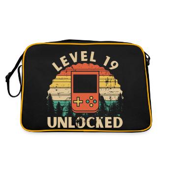 Level 19 freigeschaltet - Retro Tasche - Schwarz/Gold - Hinten