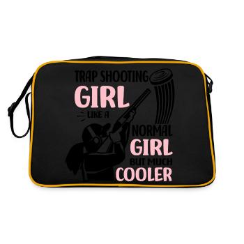 Trapschießen | Schießsport Fallenschießen Geschenk - Retro Tasche - Schwarz/Gold - Hinten