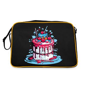 Cake cake baking baker baking queen baking fairy - Retro Bag - black/gold - Back