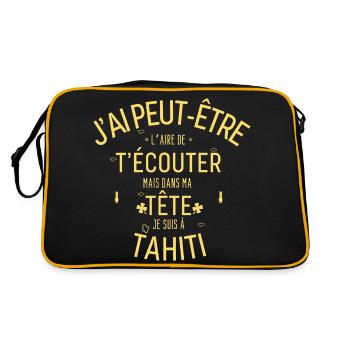 Dans ma Tête je suis En tahiti - Sac Retro - noir/or - Dos