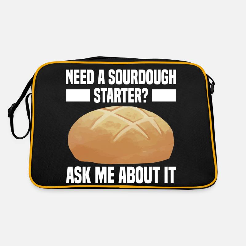 Sauerteig Bäcker | Brotbäcker Brot Backen Geschenk - Retro Tasche - Schwarz/Gold