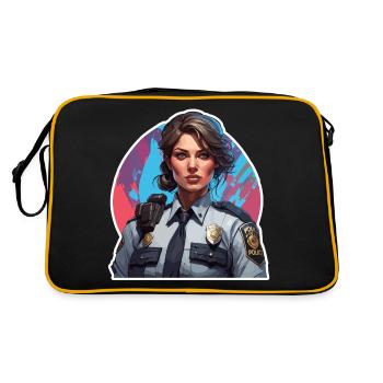 Police / Opérations / Profession / Emploi / Forces d’urgence - Sac Retro - noir/or - Dos