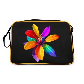 Regenbogenblume aus Fantasialand - Retro Tasche - Schwarz/Gold - Hinten
