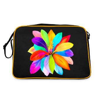 Fleur arc-en-ciel de la diversité, de la tolérance et de l’amour - Sac Retro - noir/or - Dos