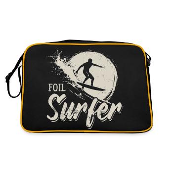 Foil Surfer - Wave - Surfer - Gift - Retro Bag - black/gold - Back