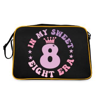 In My Sweet Eight Ära 8. Geburtstag Groovy 8. Geburtstag - Retro Tasche - Schwarz/Gold - Hinten