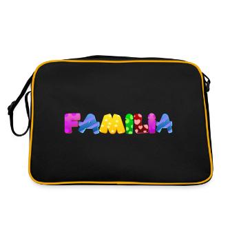 Baby Eltern Kind Geschenk Sprüche Geburt Mama Papa - Retro Tasche - Schwarz/Gold - Hinten