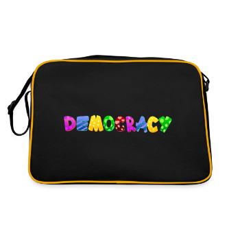Stop AfD against right, democracy, diversity, left - Retro Bag - black/gold - Back