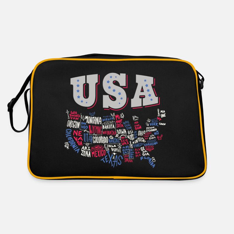 Carte des États-Unis avec l’état des États-Unis Sac Retro