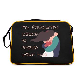 my favourite place is inside your hug - Retro Bag - black/gold - Back