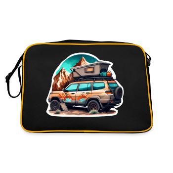 Roof tent car car SUV in the mountains retro - Retro Bag - black/gold - Back