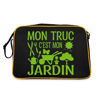 Mon Truc C'est Mon Jardin | Cadeau Jardinière - Sac Retro - noir/or - Dos