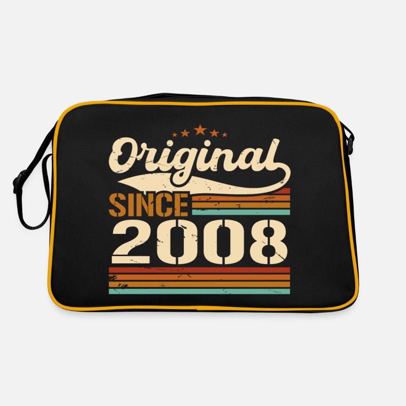 Original 2008 Vintage | Geburtstagsgeschenk 2008 - Retro Tasche - Schwarz/Gold