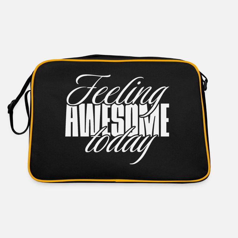 Feeling awesome today - Retro Tasche - Schwarz/Gold