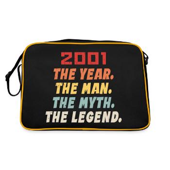 2001 Birthday Present, The Legends Born 2001 - Retro Bag - black/gold - Back