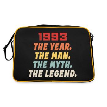 1993 Birthday present, The Legends Born 1993 - Retro Bag - black/gold - Back