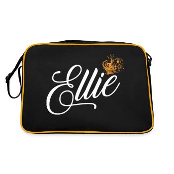 Ellie Nom pour femmes enfants bambins - Ellie Nom de famille - Sac Retro - noir/or - Dos