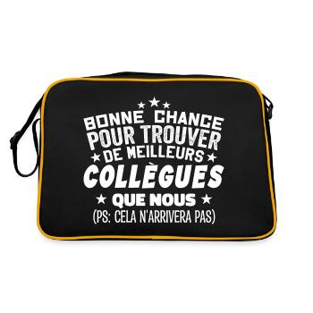 Humour Collègue Collègues Cadeau Départ Retraite - Sac Retro - noir/or - Dos