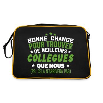 Humour Collègue Collègues Cadeau Départ Retraite - Sac Retro - noir/or - Dos