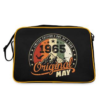 May 1965 Vintage Born In May 1965 Birthday - Retro Bag - black/gold - Back