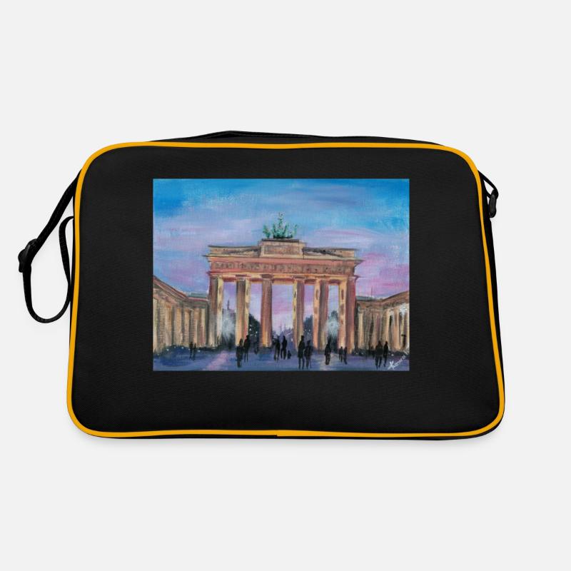 Brandenburger Tor - Retro Tasche - Schwarz/Gold