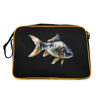 Aquarelle Poisson / Fisch - Sac Retro - noir/or - Dos