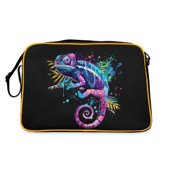 Chameleonaire A Rich Lizard für - Retro Tasche - Schwarz/Gold - Hinten