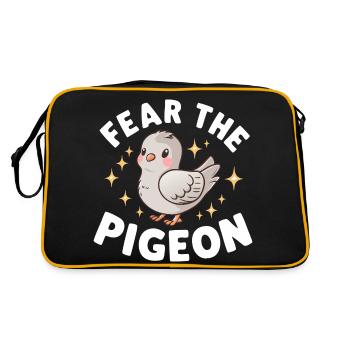Taube Tauben Tier Vogel - Retro Tasche - Schwarz/Gold - Hinten