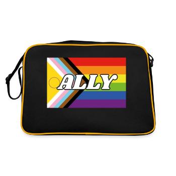 Drapeau de progrès Ally Inclusive Pride - Sac Retro - noir/or - Dos