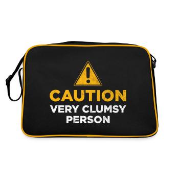 Caution Very Clumsy Person - Retro Bag - black/gold - Back