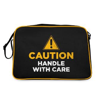 Caution Handle with care - Retro Bag - black/gold - Back