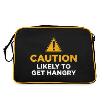Achtung Wahrscheinlich Hangry bekommen - Retro Tasche - Schwarz/Gold - Hinten
