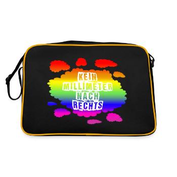 AfD stoppen gegen rechts Demokratie Vielfalt links - Retro Tasche - Schwarz/Gold - Hinten