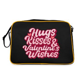 hugs kisses and valentine wishes - Retro Bag - black/gold - Back