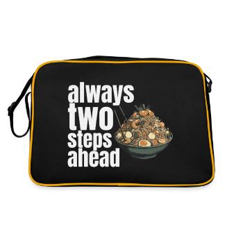 always two steps ahead - Retro Tasche - Schwarz/Gold - Hinten