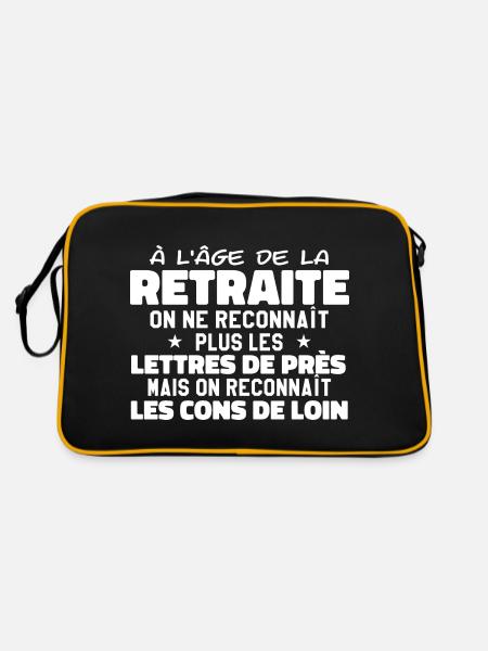 à l'âge de la retraité | Humour Retraite - Sac Retro - noir/or - Dos