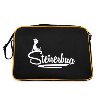 Steirerbua – Stolz auf steirische Wurzeln - Retro Tasche - Schwarz/Gold - Hinten