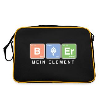 Elementar Bier – Chemie trifft auf Biergenuss - Retro Tasche - Schwarz/Gold - Hinten