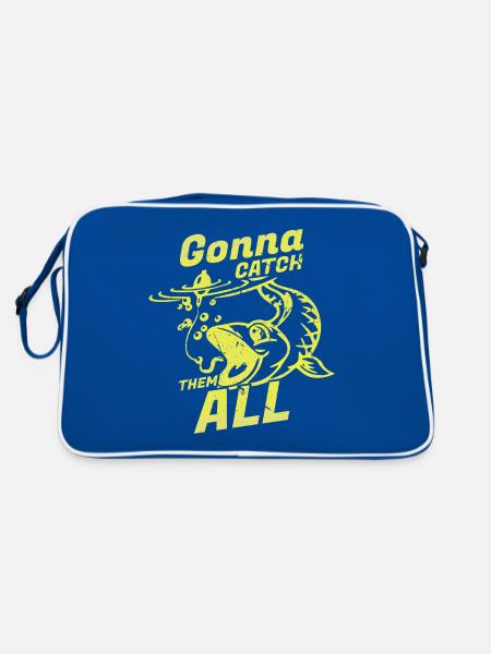 Fishing - Retro Bag - blue/white - Back