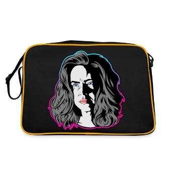 A woman like from a noir movie turquoise/pink - Retro Bag - black/gold - Back