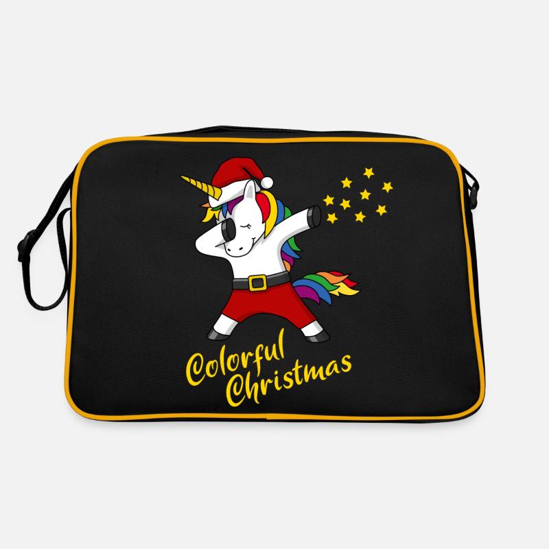Licorne de Noël colorée Cadeau de Noël Sac Retro