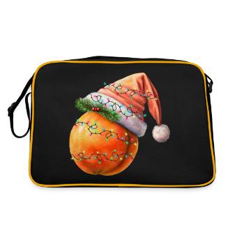 Christmas Pfirsich - Retro Tasche - Schwarz/Gold - Hinten