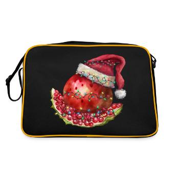 Christmas Granatapfel - Retro Tasche - Schwarz/Gold - Hinten