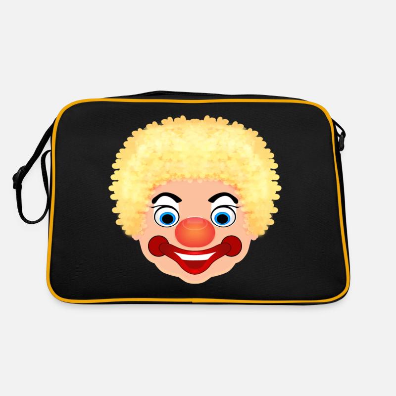 Fasching Kostüm Clown Gesicht Karneval Retro Tasche