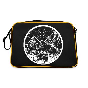 Montagne - Camping Van - (12) - Sac Retro - noir/or - Dos
