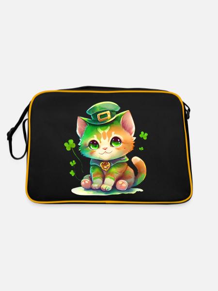 St Paddy's St Patricksday St Patrick Day - Retro Bag - black/gold - Back