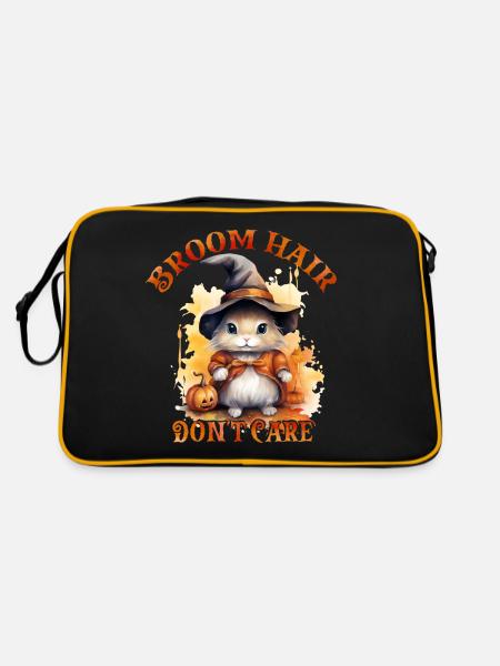 Halloween Pumpkin Horror - Retro Bag - black/gold - Back