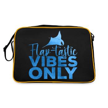 Manta rays Flap-tastic vibes Manta rays - Retro Bag - black/gold - Back