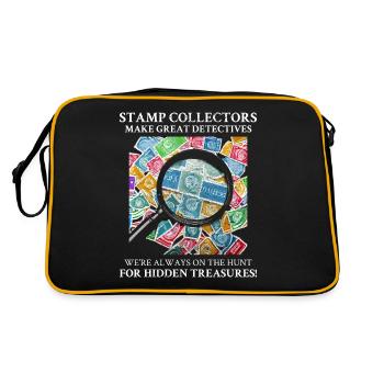 Stamp Collecting Collector Philatelist Philately - Retro Bag - black/gold - Back