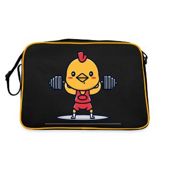 Chicken Fitness Gym Cute Chicken Weightlifting Gift - Retro Bag - black/gold - Back